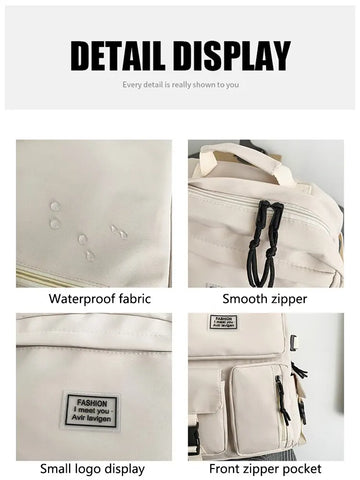 A Load Of Multi-pocket Men and Women Universal Nylon Large-capacity Leisure Simple Schoolbag Insert Buckle Computer Backpack/Talahi Collections