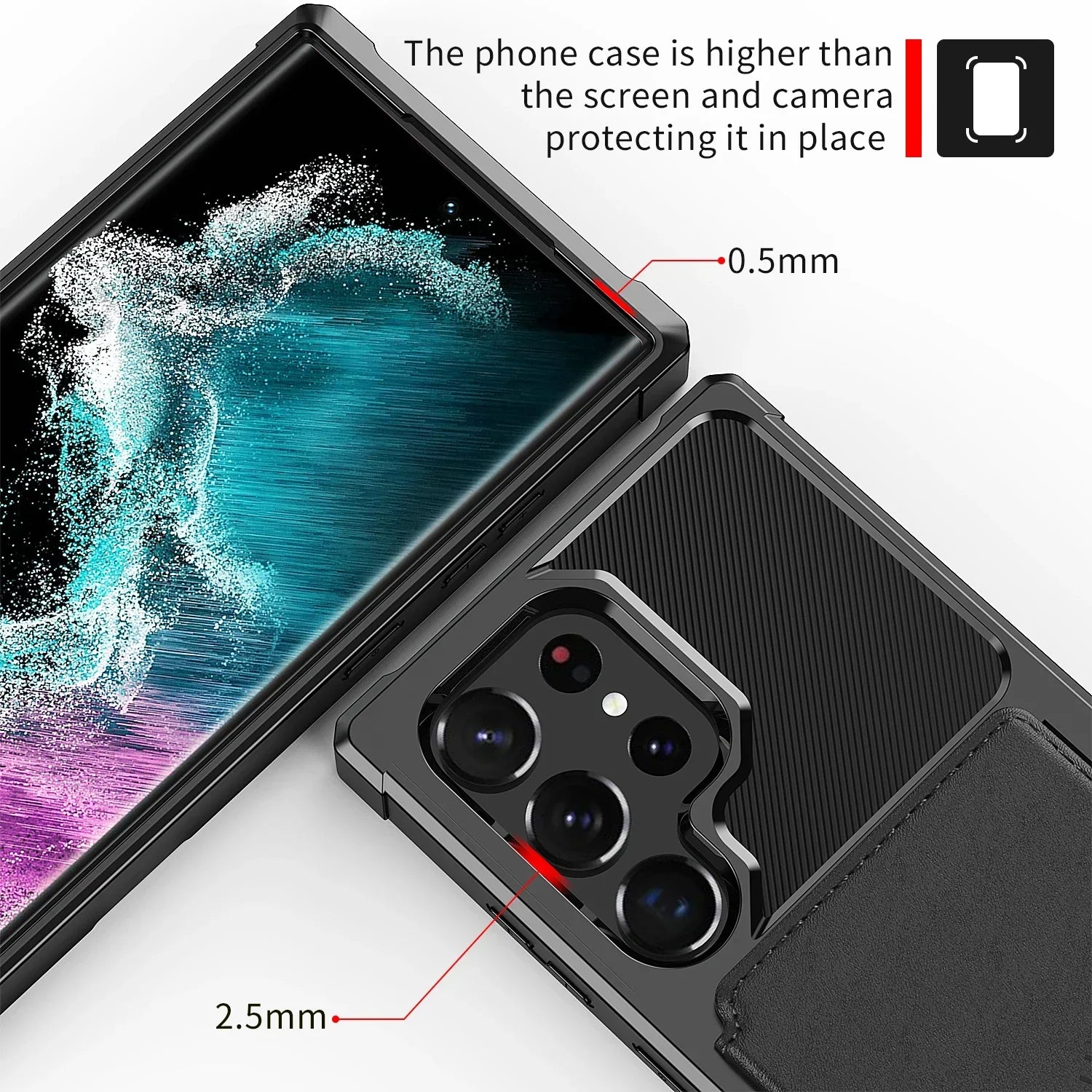 For Samsung Galaxy S25 S24 S23 Ultra S25 Plus Credit Card Case PU Leather Flip Wallet Cover with Photo Holder Hard Back Cover/Talahi Collections