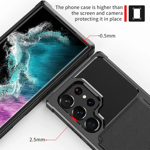 For Samsung Galaxy S25 S24 S23 Ultra S25 Plus Credit Card Case PU Leather Flip Wallet Cover with Photo Holder Hard Back Cover/Talahi Collections