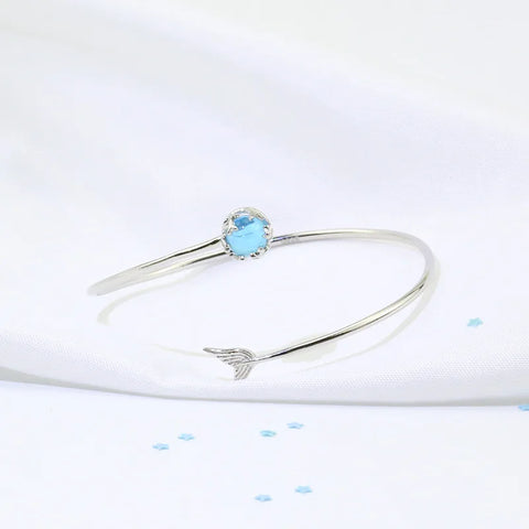 New 925 Sterling Silver Treasure Blue Purple Stone Bracelet Bangle For Woman Girl Fashion Jewelry Gift Dropship Wholesale/Talahi Collections