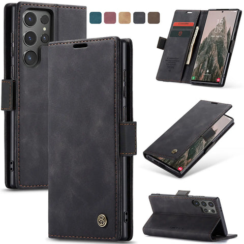Flip Wallet Case for Samsung Galaxy S24 Ultra S24 Plus S24, Leather Magnetic Folio Cover with Card Holder Shockproof Phone Cases/Talahi Collections