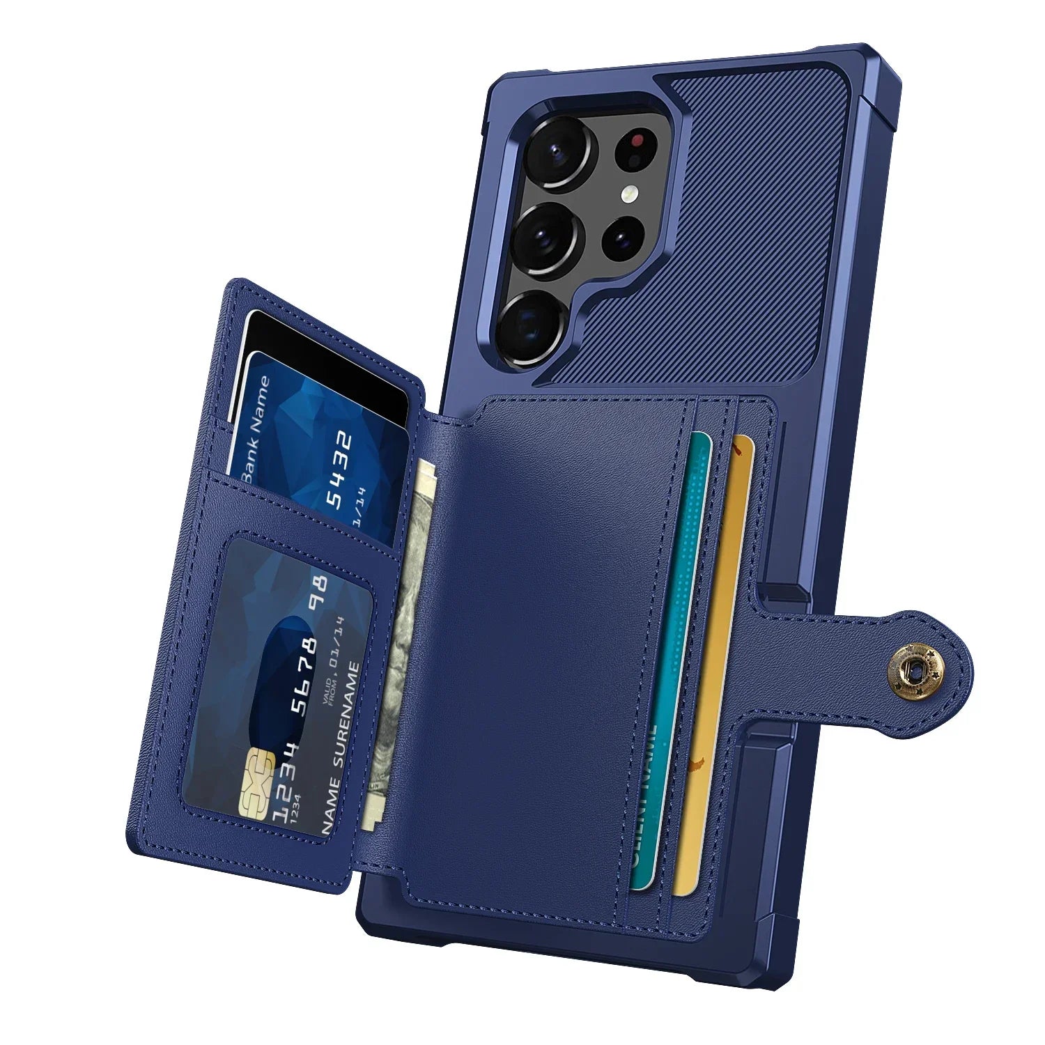 For Samsung Galaxy S25 S24 S23 Ultra S25 Plus Credit Card Case PU Leather Flip Wallet Cover with Photo Holder Hard Back Cover/Talahi Collections