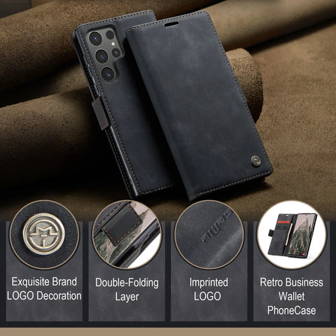 Flip Wallet Case for Samsung Galaxy S24 Ultra S24 Plus S24, Leather Magnetic Folio Cover with Card Holder Shockproof Phone Cases/Talahi Collections