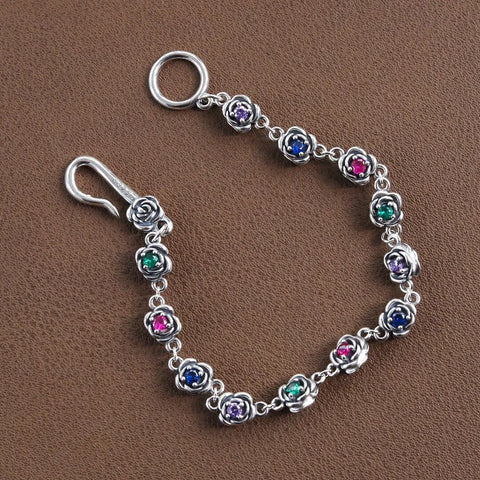 New 925 Sterling Silver Treasure Blue Purple Stone Bracelet Bangle For Woman Girl Fashion Jewelry Gift Dropship Wholesale/Talahi Collections