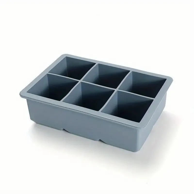 1pc, Ice Cube Tray With Lid, 6 Cavity Flexible Food Grade Silicone Ice Cube Mold, Ice Trays For Freezer/Talahi Collections