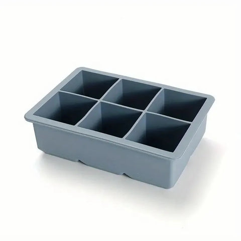 1pc, Ice Cube Tray With Lid, 6 Cavity Flexible Food Grade Silicone Ice Cube Mold, Ice Trays For Freezer/Talahi Collections