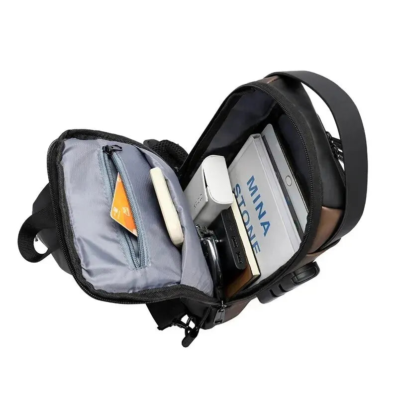 Men Anti Theft Chest Bag Shoulder Bags USB Charging Crossbody Package School Short Trip Messengers Bags Men's Oxfor/Talahi Collections
