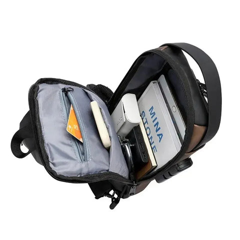 Men Anti Theft Chest Bag Shoulder Bags USB Charging Crossbody Package School Short Trip Messengers Bags Men's Oxfor/Talahi Collections