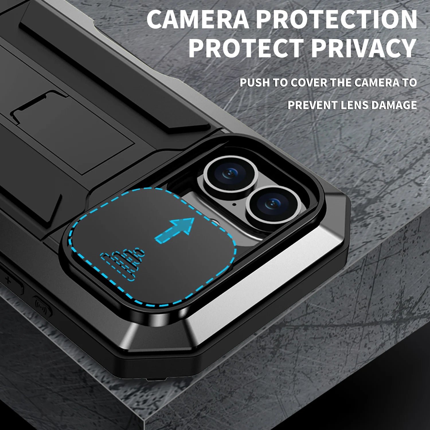 IPhone 16 Pro Max iPhone 16 Plus Pro Military Grade Full-Body Rugged Built-in Kickstand Slide Camera Protective Cover Shell/Talahi Collections