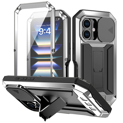 IPhone 16 Pro Max iPhone 16 Plus Pro Military Grade Full-Body Rugged Built-in Kickstand Slide Camera Protective Cover Shell/Talahi Collections