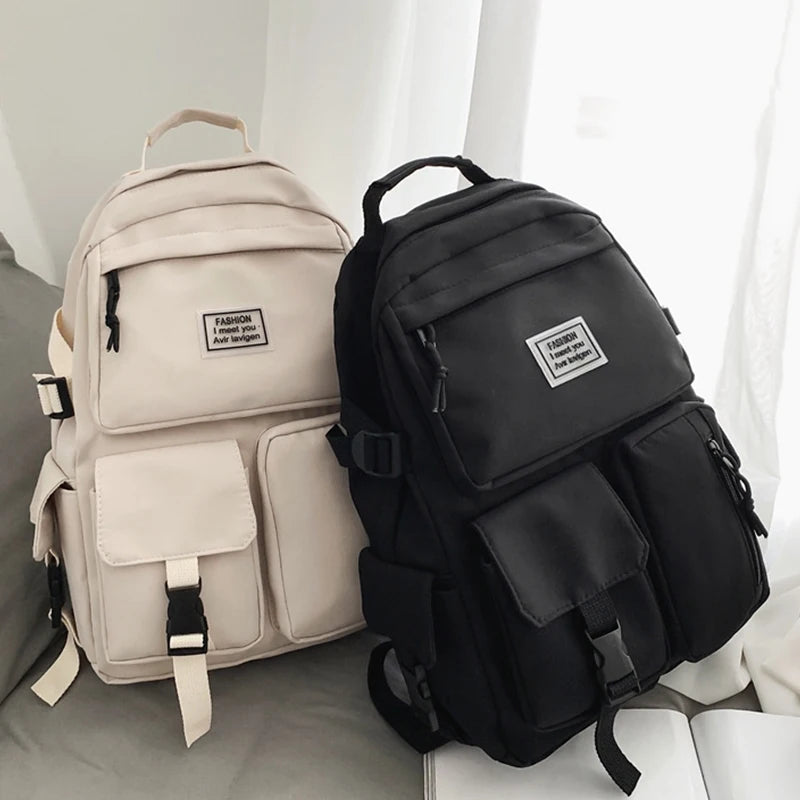 A Load Of Multi-pocket Men and Women Universal Nylon Large-capacity Leisure Simple Schoolbag Insert Buckle Computer Backpack/Talahi Collections