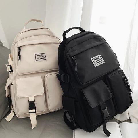 A Load Of Multi-pocket Men and Women Universal Nylon Large-capacity Leisure Simple Schoolbag Insert Buckle Computer Backpack/Talahi Collections