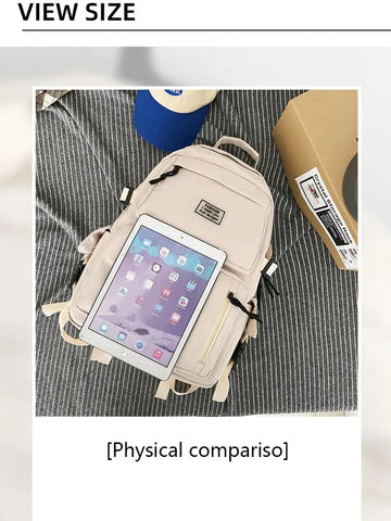 A Load Of Multi-pocket Men and Women Universal Nylon Large-capacity Leisure Simple Schoolbag Insert Buckle Computer Backpack/Talahi Collections