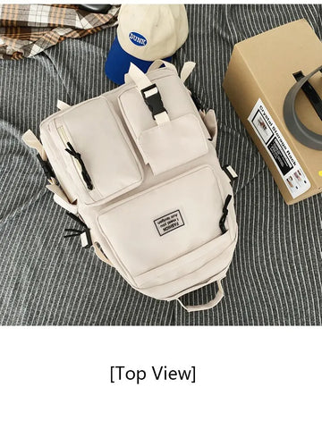 A Load Of Multi-pocket Men and Women Universal Nylon Large-capacity Leisure Simple Schoolbag Insert Buckle Computer Backpack/Talahi Collections