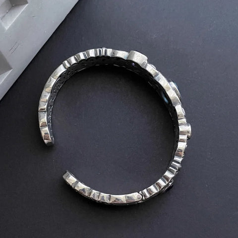 New 925 Sterling Silver Treasure Blue Purple Stone Bracelet Bangle For Woman Girl Fashion Jewelry Gift Dropship Wholesale/Talahi Collections