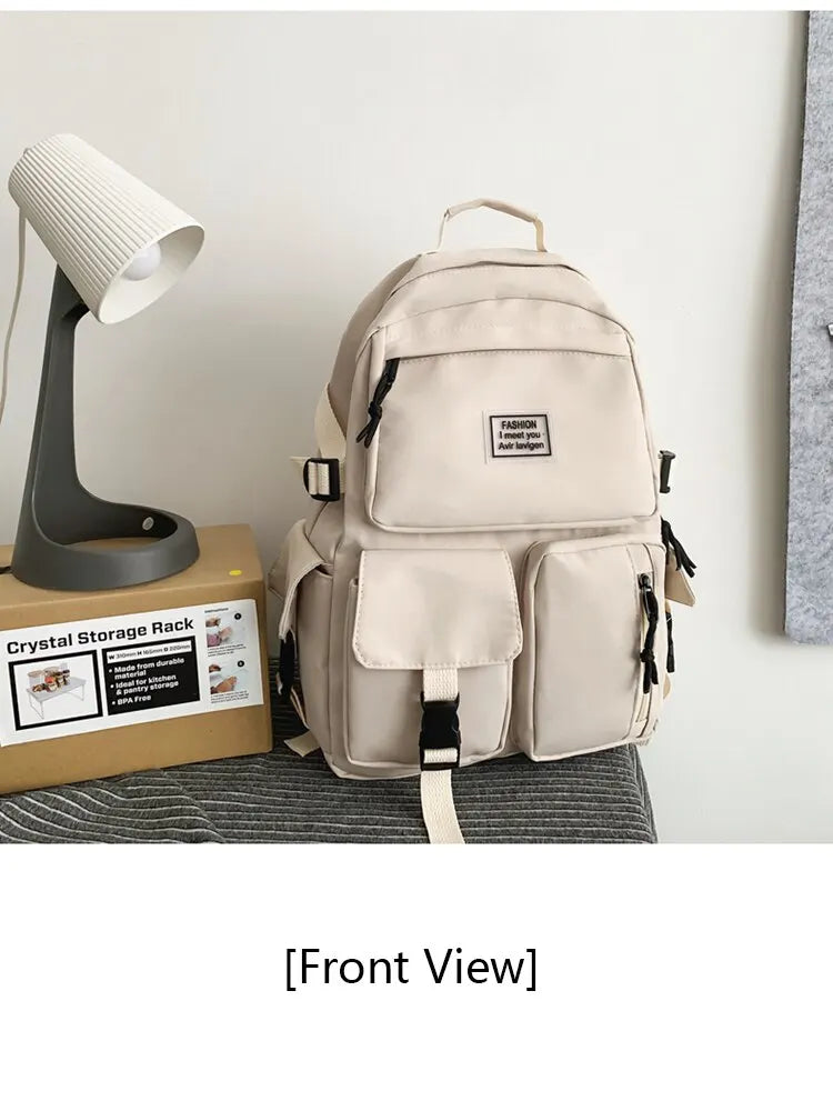 A Load Of Multi-pocket Men and Women Universal Nylon Large-capacity Leisure Simple Schoolbag Insert Buckle Computer Backpack/Talahi Collections