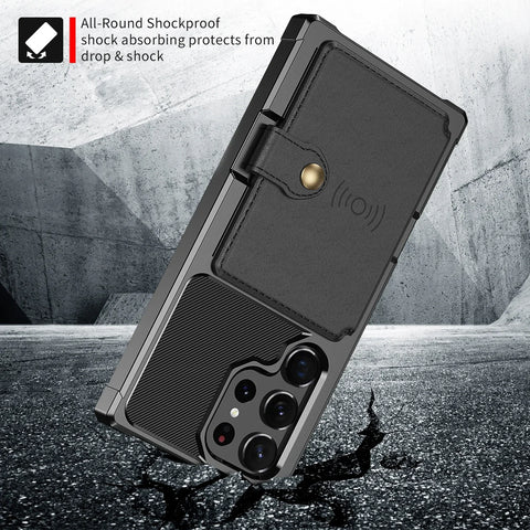 For Samsung Galaxy S25 S24 S23 Ultra S25 Plus Credit Card Case PU Leather Flip Wallet Cover with Photo Holder Hard Back Cover/Talahi Collections