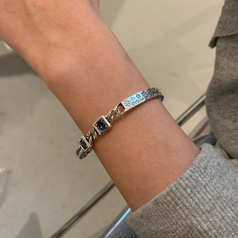 New 925 Sterling Silver Treasure Blue Purple Stone Bracelet Bangle For Woman Girl Fashion Jewelry Gift Dropship Wholesale/Talahi Collections