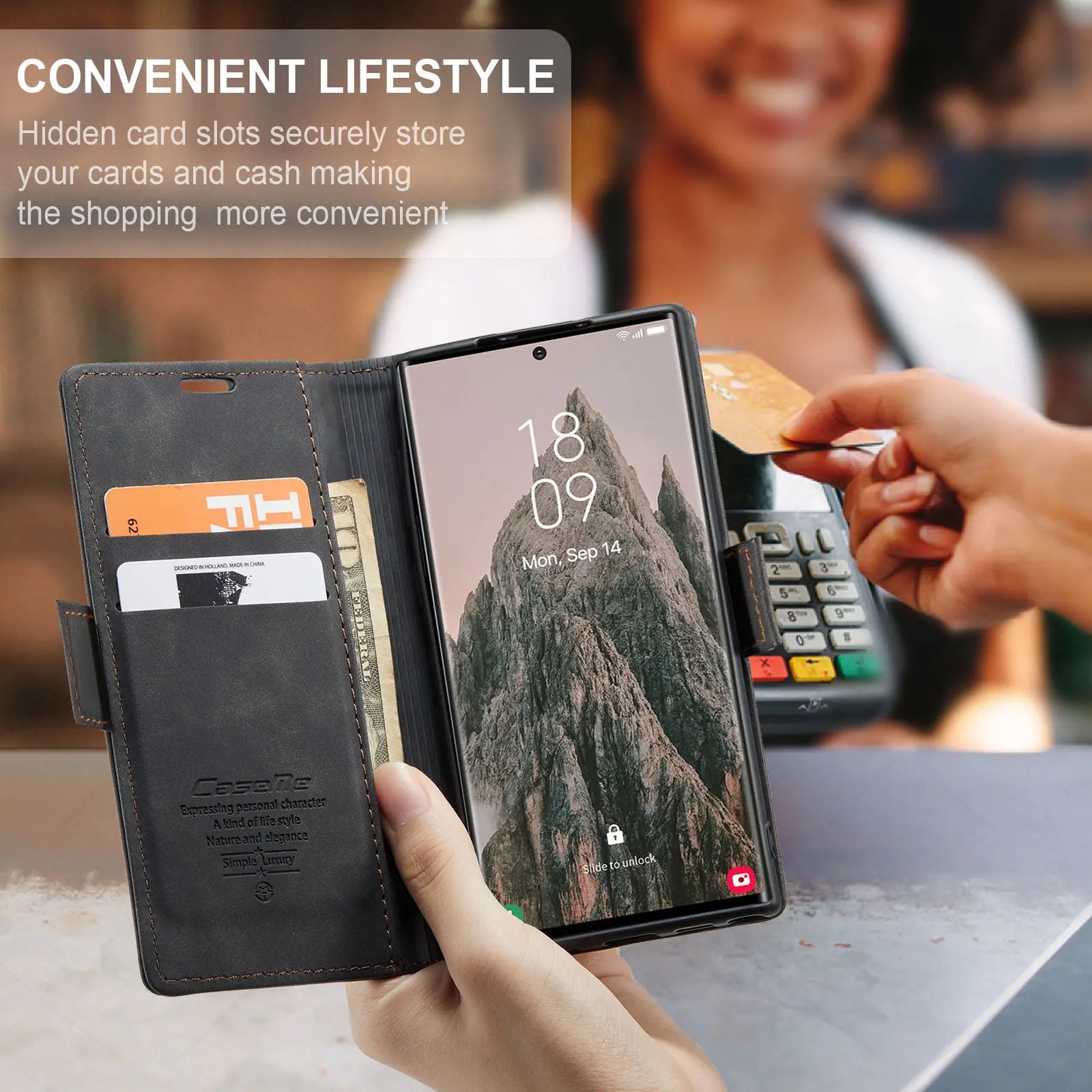 Flip Wallet Case for Samsung Galaxy S24 Ultra S24 Plus S24, Leather Magnetic Folio Cover with Card Holder Shockproof Phone Cases/Talahi Collections