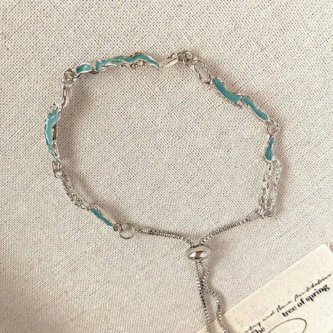 New 925 Sterling Silver Treasure Blue Purple Stone Bracelet Bangle For Woman Girl Fashion Jewelry Gift Dropship Wholesale/Talahi Collections
