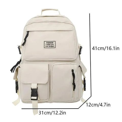 A Load Of Multi-pocket Men and Women Universal Nylon Large-capacity Leisure Simple Schoolbag Insert Buckle Computer Backpack/Talahi Collections