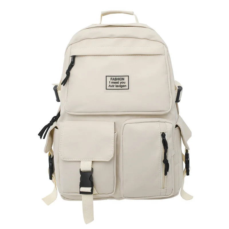 A Load Of Multi-pocket Men and Women Universal Nylon Large-capacity Leisure Simple Schoolbag Insert Buckle Computer Backpack/Talahi Collections
