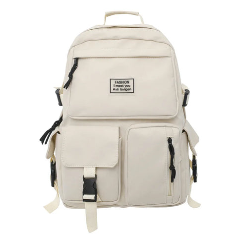 A Load Of Multi-pocket Men and Women Universal Nylon Large-capacity Leisure Simple Schoolbag Insert Buckle Computer Backpack/Talahi Collections