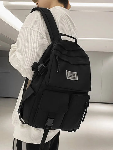 A Load Of Multi-pocket Men and Women Universal Nylon Large-capacity Leisure Simple Schoolbag Insert Buckle Computer Backpack/Talahi Collections