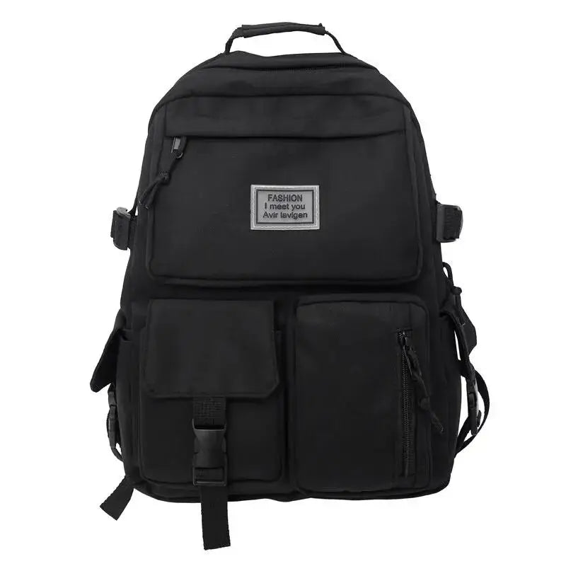 A Load Of Multi-pocket Men and Women Universal Nylon Large-capacity Leisure Simple Schoolbag Insert Buckle Computer Backpack/Talahi Collections