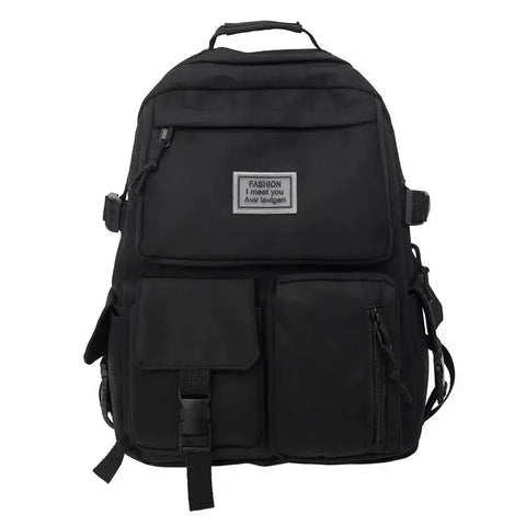 A Load Of Multi-pocket Men and Women Universal Nylon Large-capacity Leisure Simple Schoolbag Insert Buckle Computer Backpack/Talahi Collections