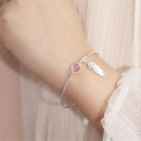 New 925 Sterling Silver Treasure Blue Purple Stone Bracelet Bangle For Woman Girl Fashion Jewelry Gift Dropship Wholesale/Talahi Collections