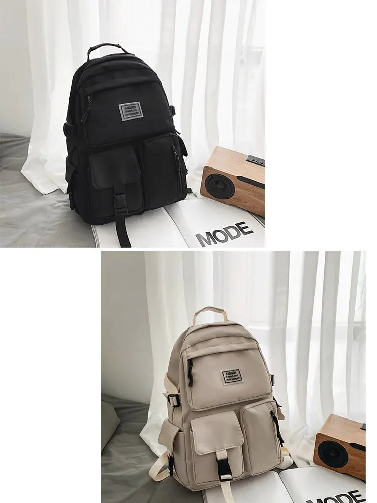 A Load Of Multi-pocket Men and Women Universal Nylon Large-capacity Leisure Simple Schoolbag Insert Buckle Computer Backpack/Talahi Collections