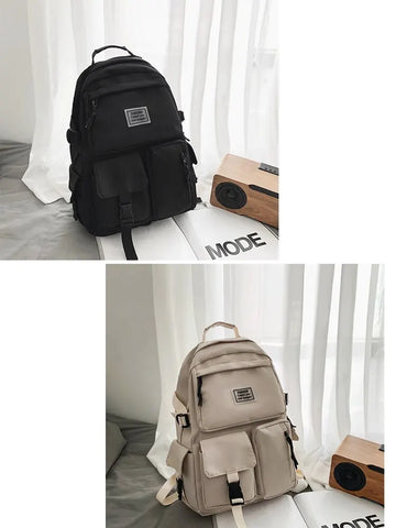 A Load Of Multi-pocket Men and Women Universal Nylon Large-capacity Leisure Simple Schoolbag Insert Buckle Computer Backpack/Talahi Collections