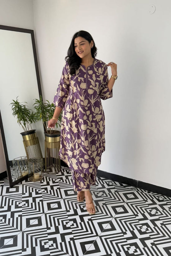 Beautiful Cotton A-line side cut kurta & pant..set