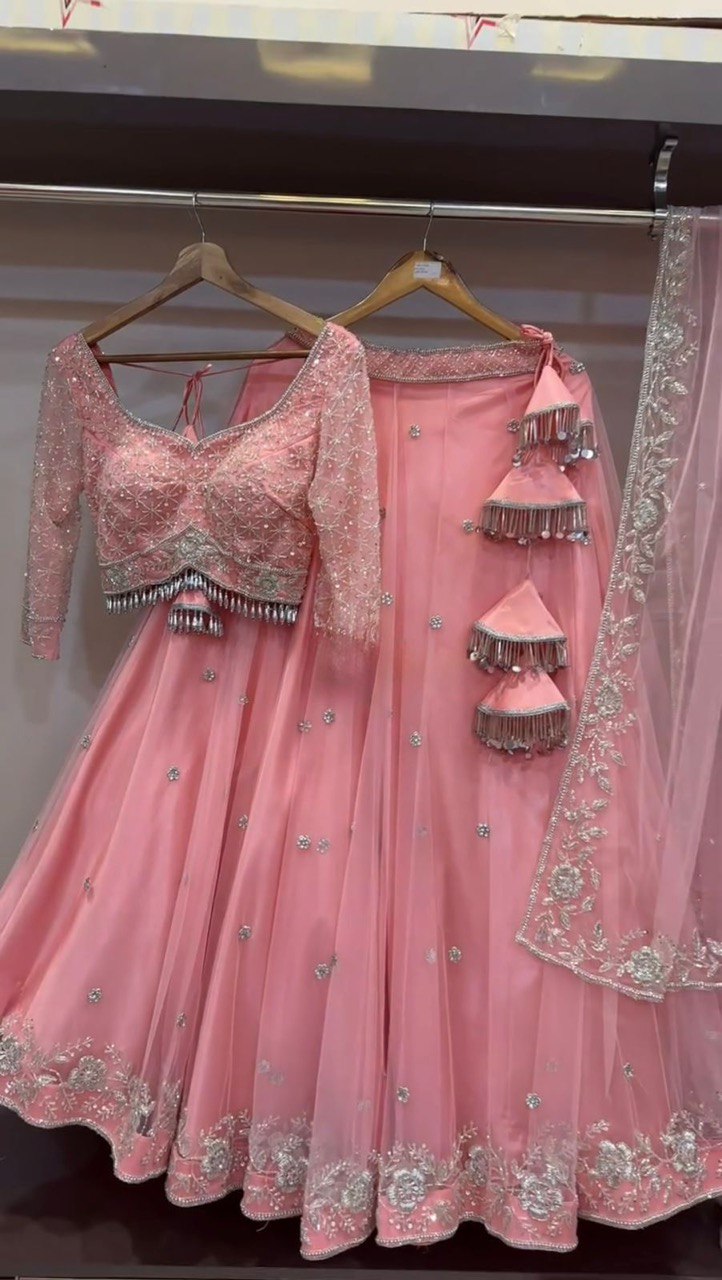 New Pakistani ready to wear collection with embroidery sequins work top-pant with dupatta