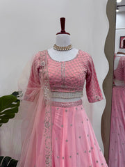 New Pakistani ready to wear collection with embroidery sequins work top-pant with dupatta