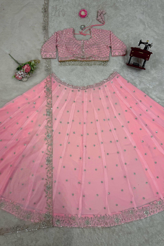 New Pakistani ready to wear collection with embroidery sequins work top-pant with dupatta